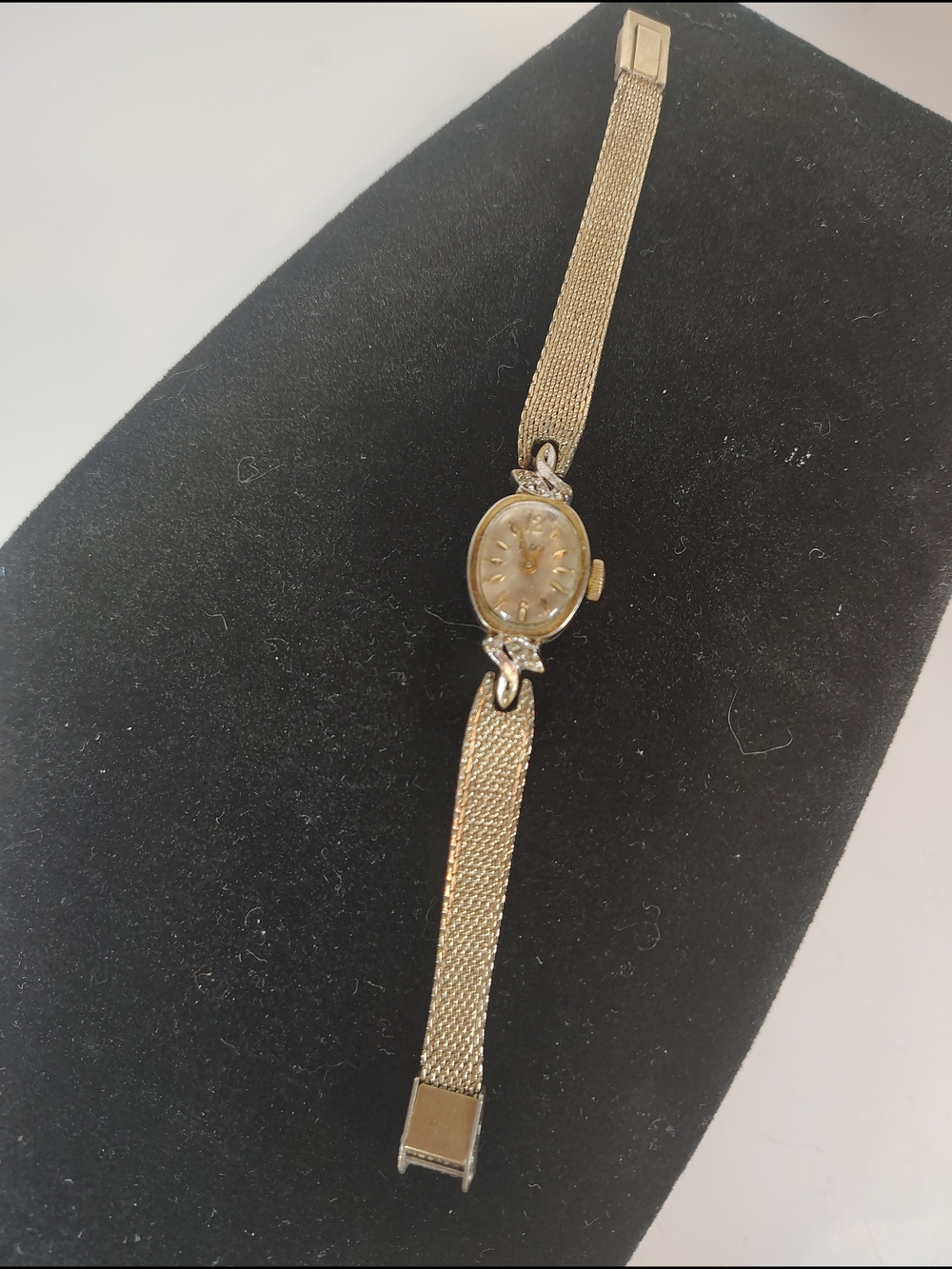Vtg Elgin Ladies Watch Tested Works Swiss 6.25" Champion 10KT RGP Mesh Band